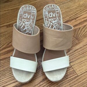 DV by Dolce Vita Tan and Cream wedges size 9.5